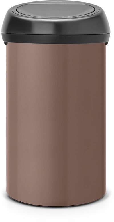 Pattumiera Brabantia touch bin - 60 litri - coperchio nero opaco tortora satinato