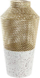 Dkd vaso arredamento casa grigio metallo oro moderno (25 x 25 x 48 cm)