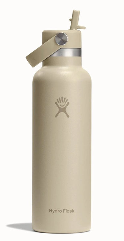 Botella para beber con tapa de pajita flexible y boca estándar Hydro Flask (621 ml) - avena