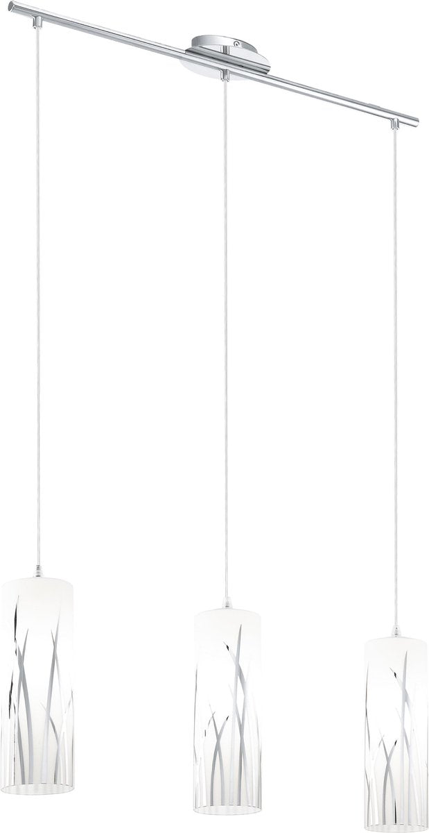 Eglo rivato - hanglamp - 3 lichts - wit, chroom