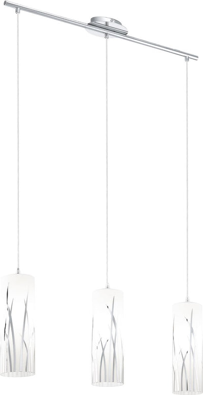 Eglo rivato - hanglamp - 3 lichts - wit, chroom