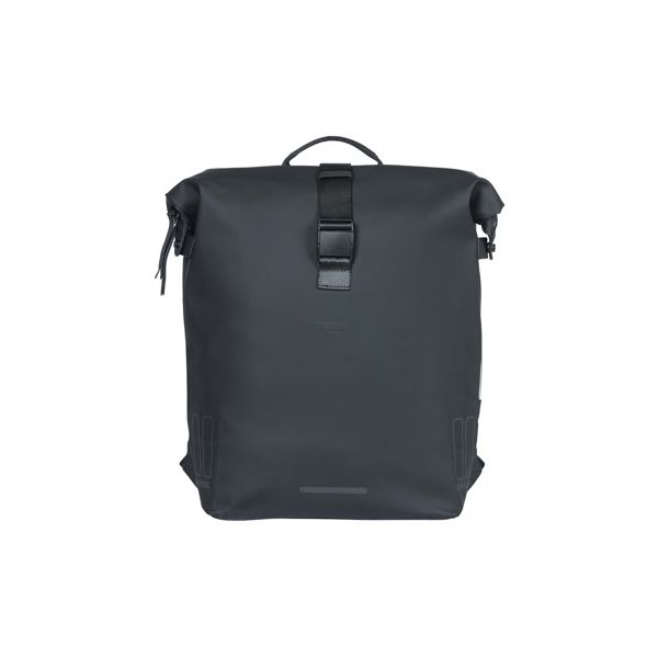 Basil Soho Nordlicht Bicycle Mochila - Mochila moderna negra con iluminación LED para bicicleta eléctrica para hombres para mujeres - impermeable - 17L - negro