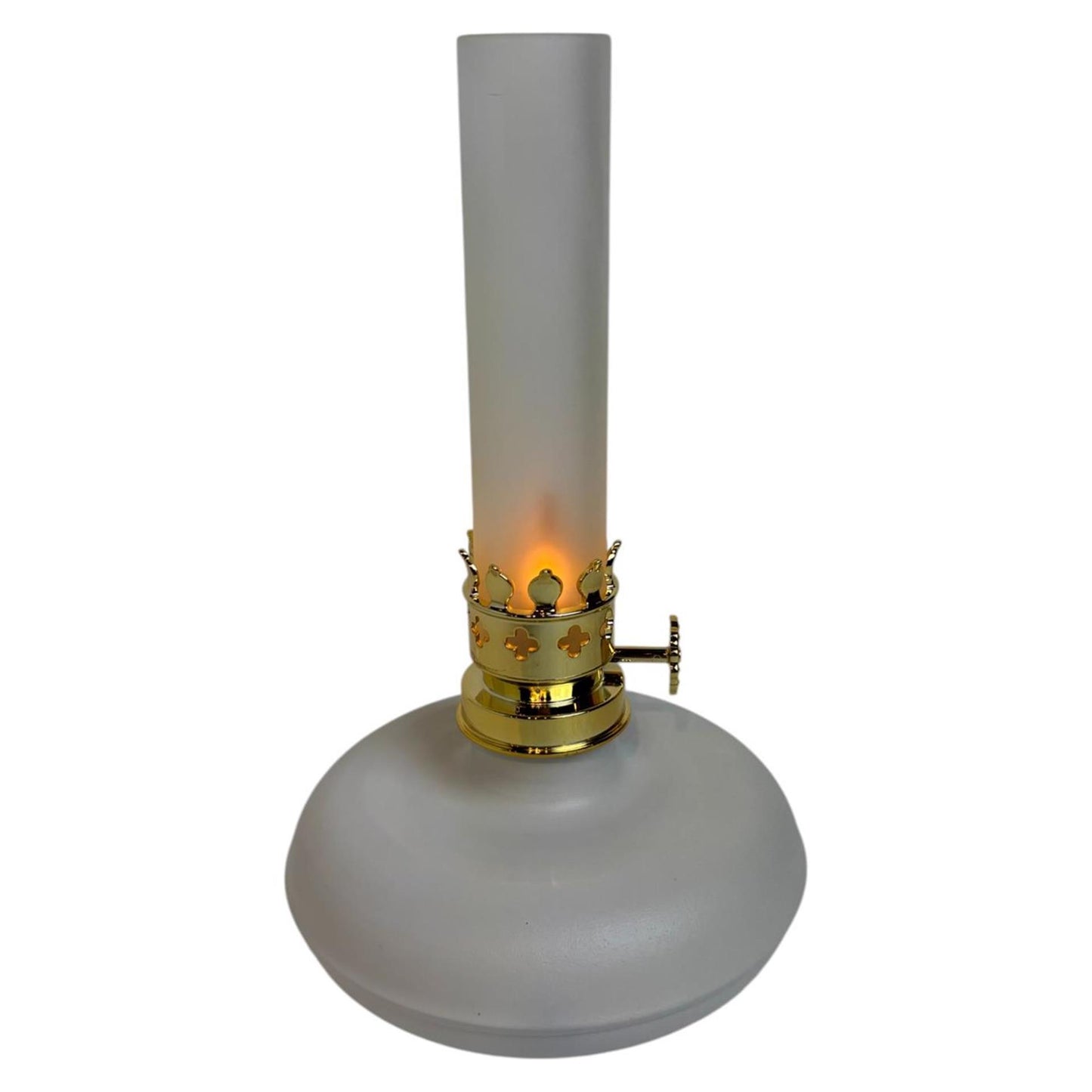 Lampada a olio LED atmosfera signorile fiamma bianca 13x13x21,5 cm