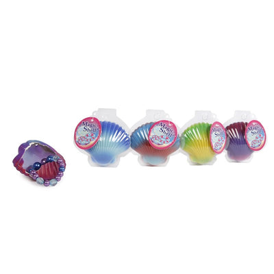 Concha 8x6cm con pulsera de perlas