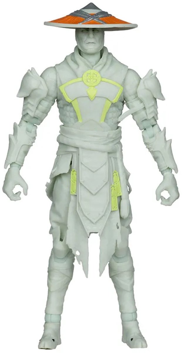 Mcfarlane toys mortal kombat action figure glow in the dark edition raiden (gold label) 18 cm action figuur