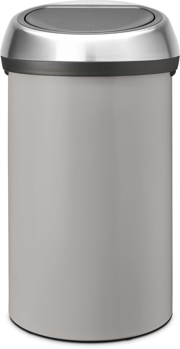 Brabantia touch bin prullenbak - 60 liter - soft grey matt steel deksel