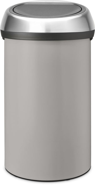 Pattumiera touch bin Brabantia - 60 litri - coperchio in acciaio soft grey opaco