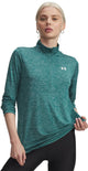 Under armour tech 1 2 zip- twist-grn dames sporttrui - rack groen - wit