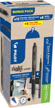 Clicker a sfera Pilot Frixion | 12 roller e 6+6 ricariche 0 | 7 mm | nero