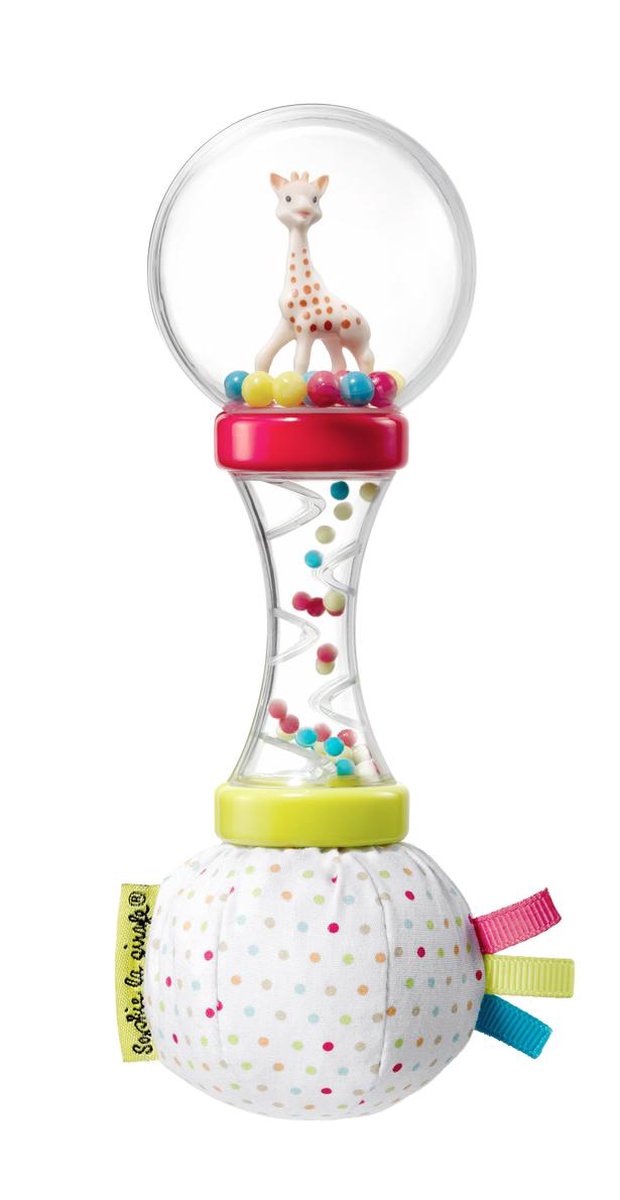 Sophie the giraffe soft maracas rattle - baby toys - maternity gift - baby shower gift - in white gift box - from 3 months - 6x6x17 cm
