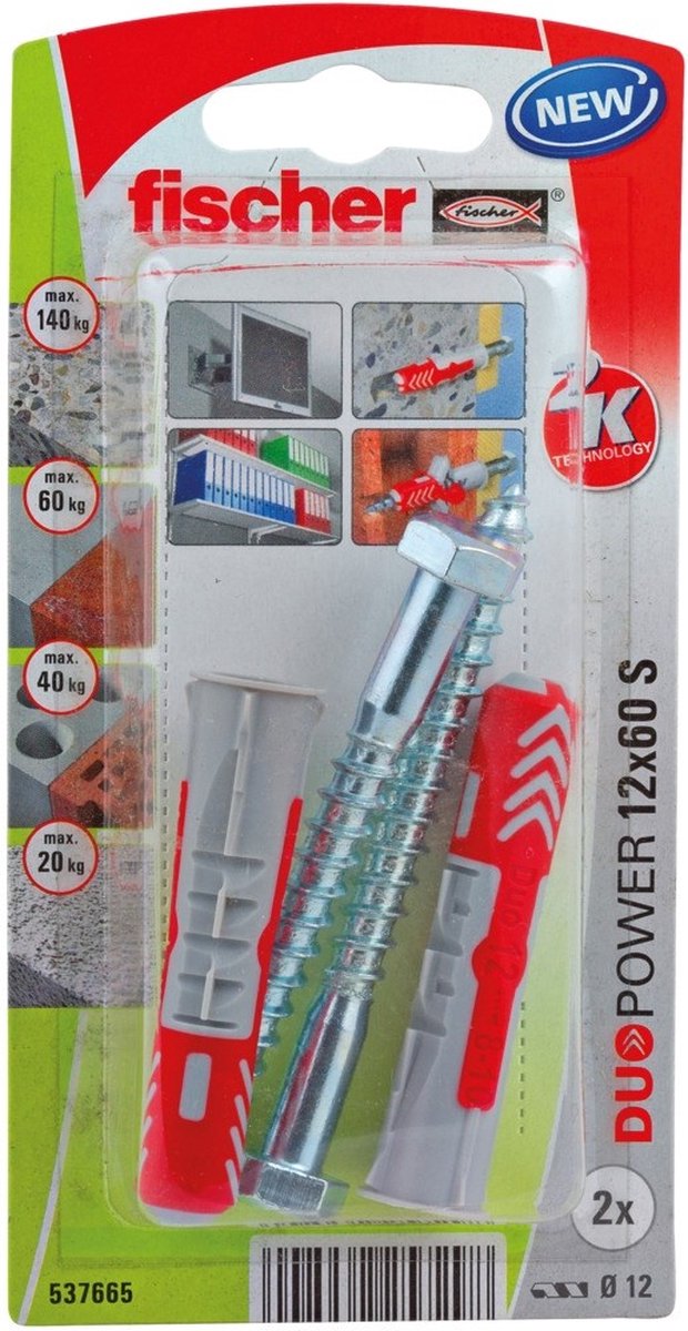 Fischer universal plug with screw - 12x60mm