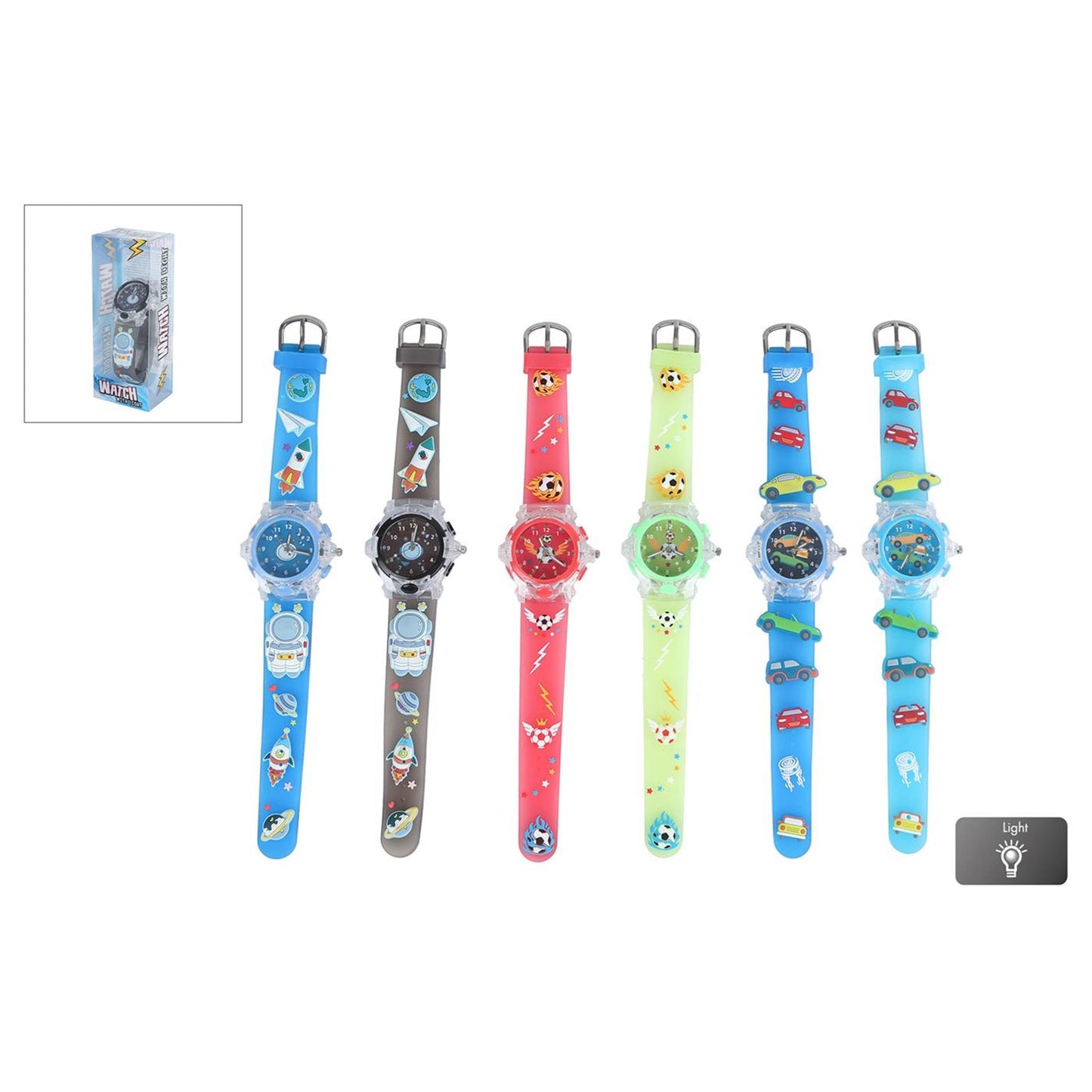 Reloj analógico para niño con luz.