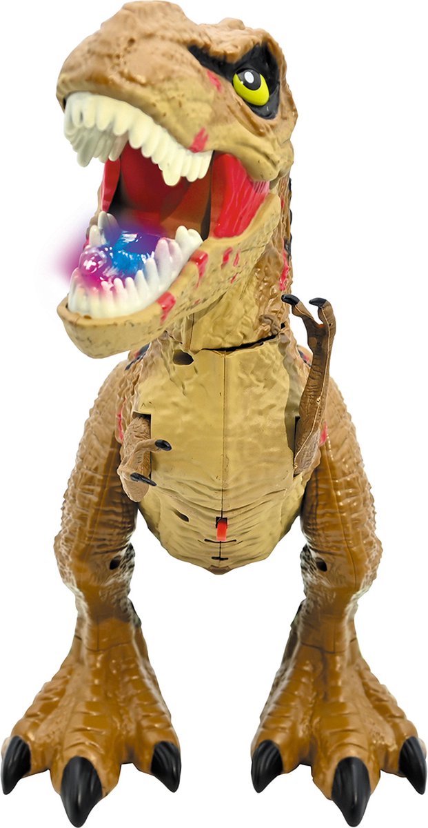Lexibook RC Tirex Dinosauro telecomando LED che sputa fumo con suoni, effetti luminosi e controllo gestuale.