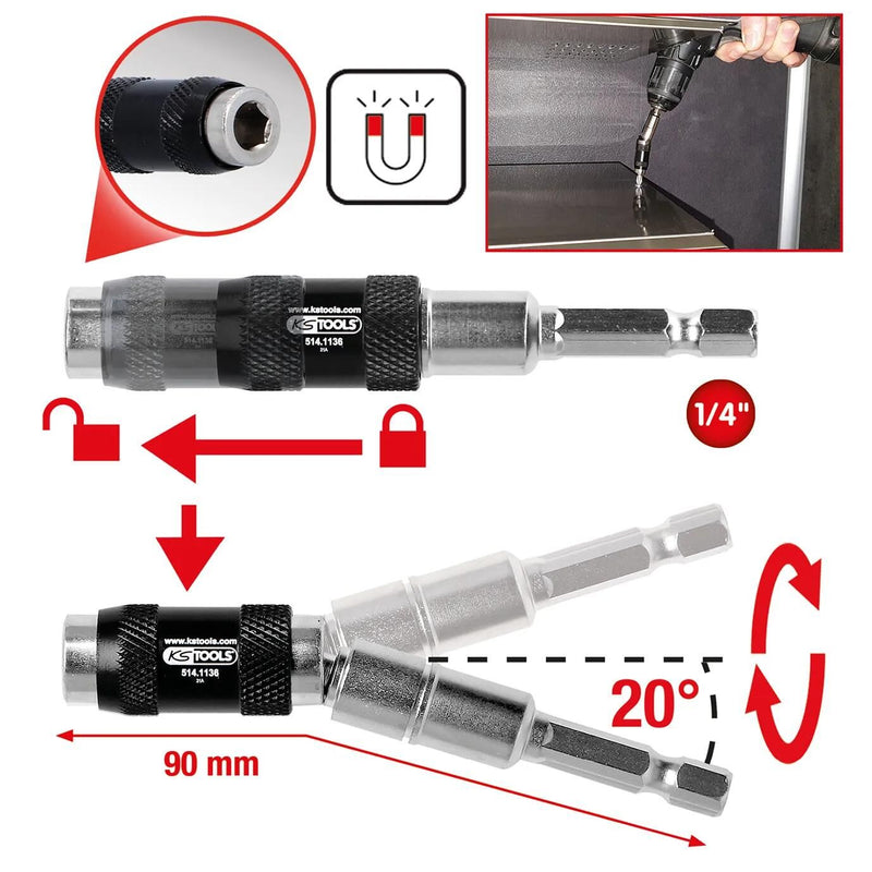 KS Tools Magn. Bit de liberación rápida H 1 4 M. Junto