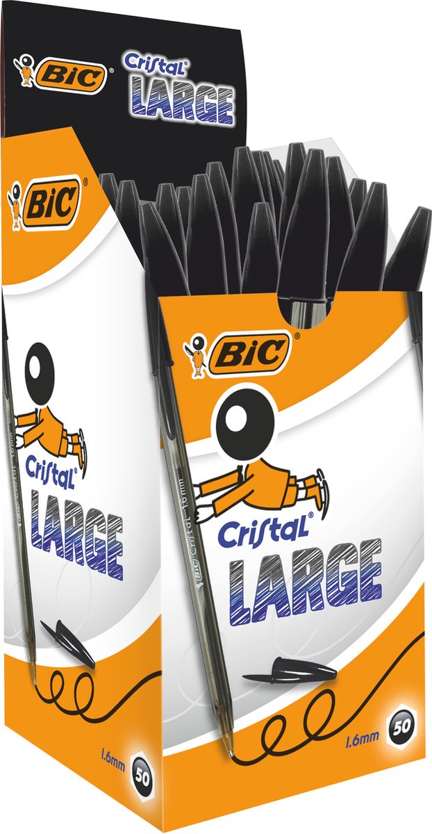 Bic cristal grande - 0,42 mm nero - 50 pezzi