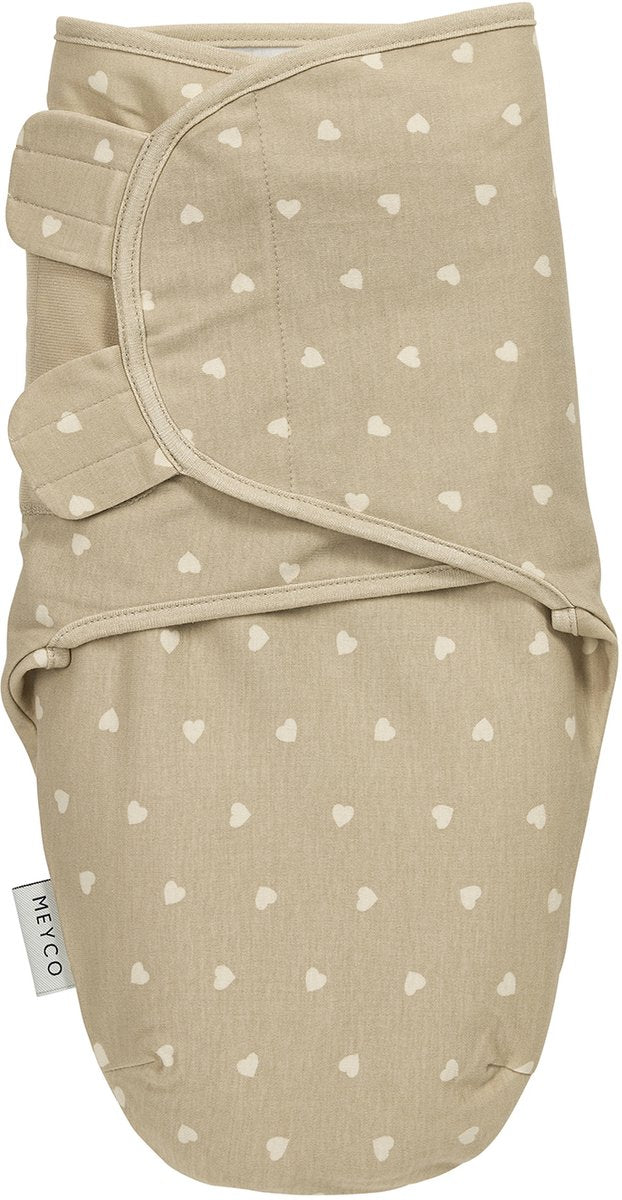 Coperta fasciante Meyco per bebè Sweet Heart - sabbia morbida sabbia - 0-3 mesi - 1.0 tog