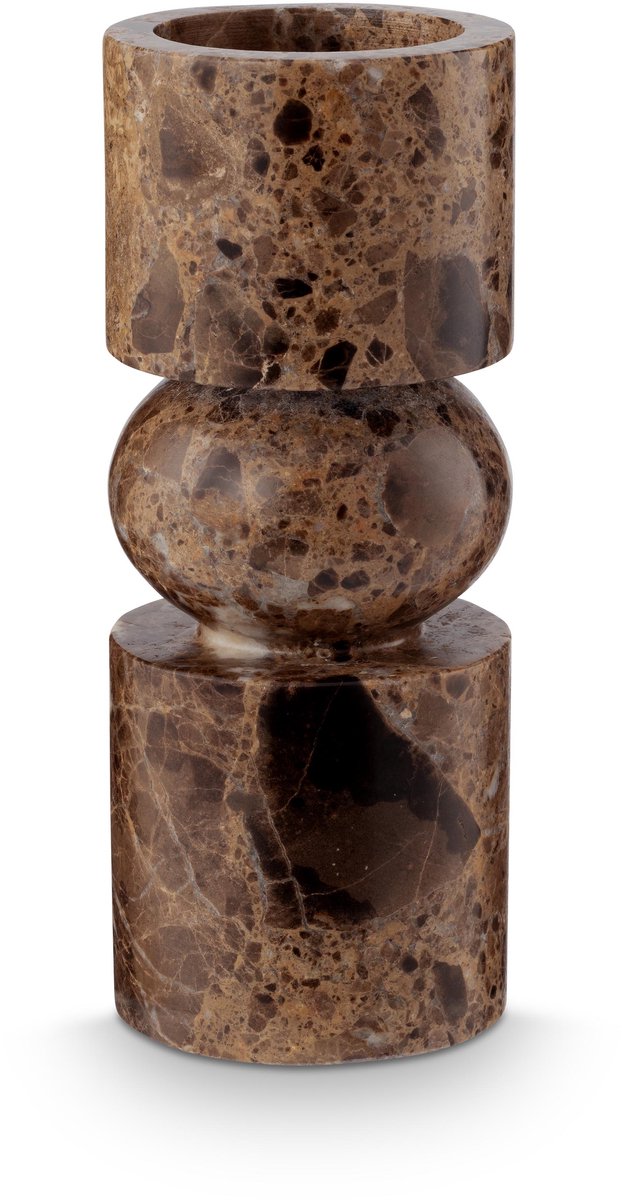 Candelabro Vtwonen - candelabro de mármol - marrón - 8x20cm