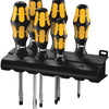 Wera 932 s 6 schroevendraaierset kraftform + houder (zwart geel, 6‑delig)