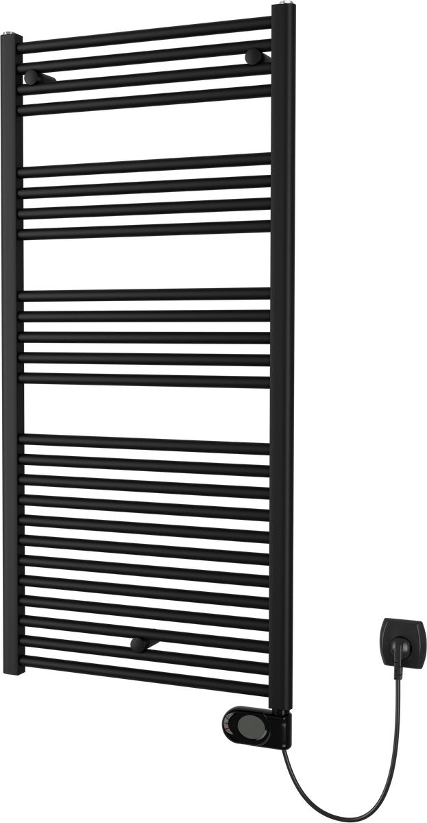 Radiatore scaldasalviette elettrico Plieger elba - scaldasalviette - con cronotermostato - 126,2 cm x 50 cm - 500 watt - nero opaco