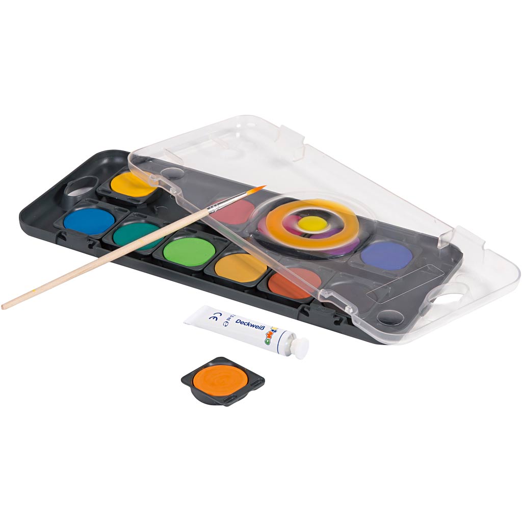 Primo watercolour, d 30 mm, various colours, 12 pieces, 1 box