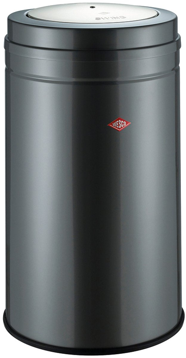 Cubo de basura abatible grande Wesco | 120 litros | metales - grafito | bote de basura - hecho en alemania