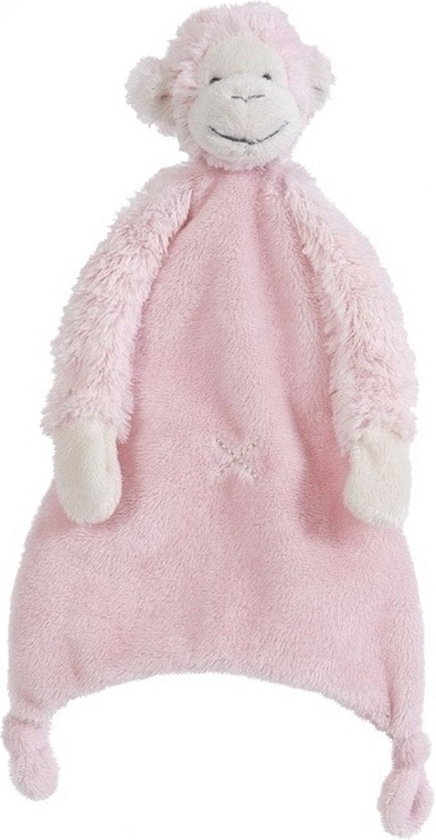 Happy horse aap mickey knuffeldoekje - roze - baby cadeau