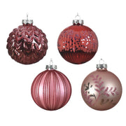 Decoris bolas de navidad mezcla de vidrio ds a 12 piezas rosa - afbeelding 2