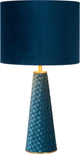 Lucide extravaganza terciopelo - lámpara de mesa - ø 25 cm - 1xe27 - turquesa