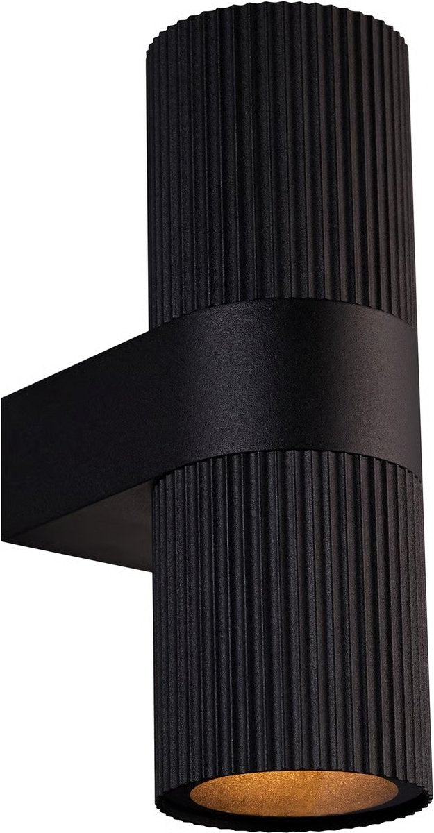 Lámpara de pared Enzo | kyklop ripple redondo 2x gu10 negro ip54 - 4800960