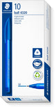 Staedtler ball 4320 - bolígrafo triangular - azul - mediano - caja de 10 piezas