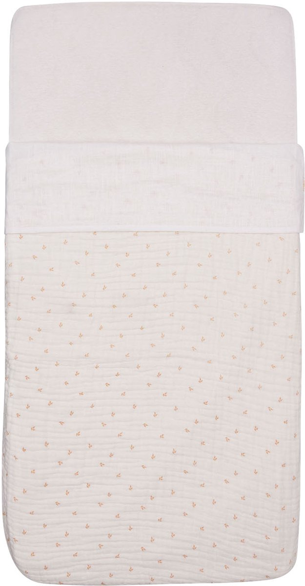 Sábana para cuna Jollein - 75x100cm - flameado - marfil