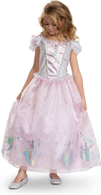 Disfraz princesa disney - multiprincesa, vestido princesa disney multiprincesa deluxe, talla xs (3t-4t años), niña