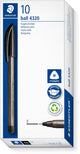 Staedtler ball 4320 - penna a sfera triangolare - nera - fine - scatola da 10 pezzi