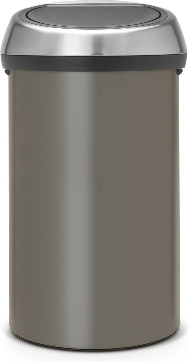 Papelera Brabantia touch bin - 60 litros - tapa antihuellas de acero platino mate