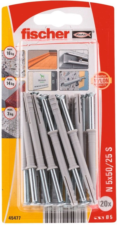 Fischer 045477 n 5 x 50 25 s k nv nail plug 50 mm 5 mm 1 set(s)