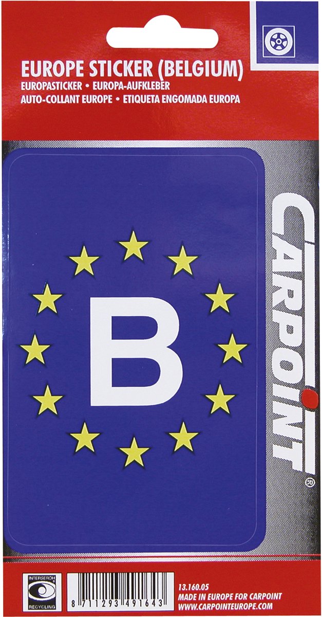 Adesivo Carpoint 'Europa Belgio' rettangolare