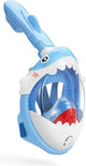 Maschera da snorkeling Atlantis Shark - boccaglio - occhialini da sub - set boccaglio - maschera integrale - bambini - blu