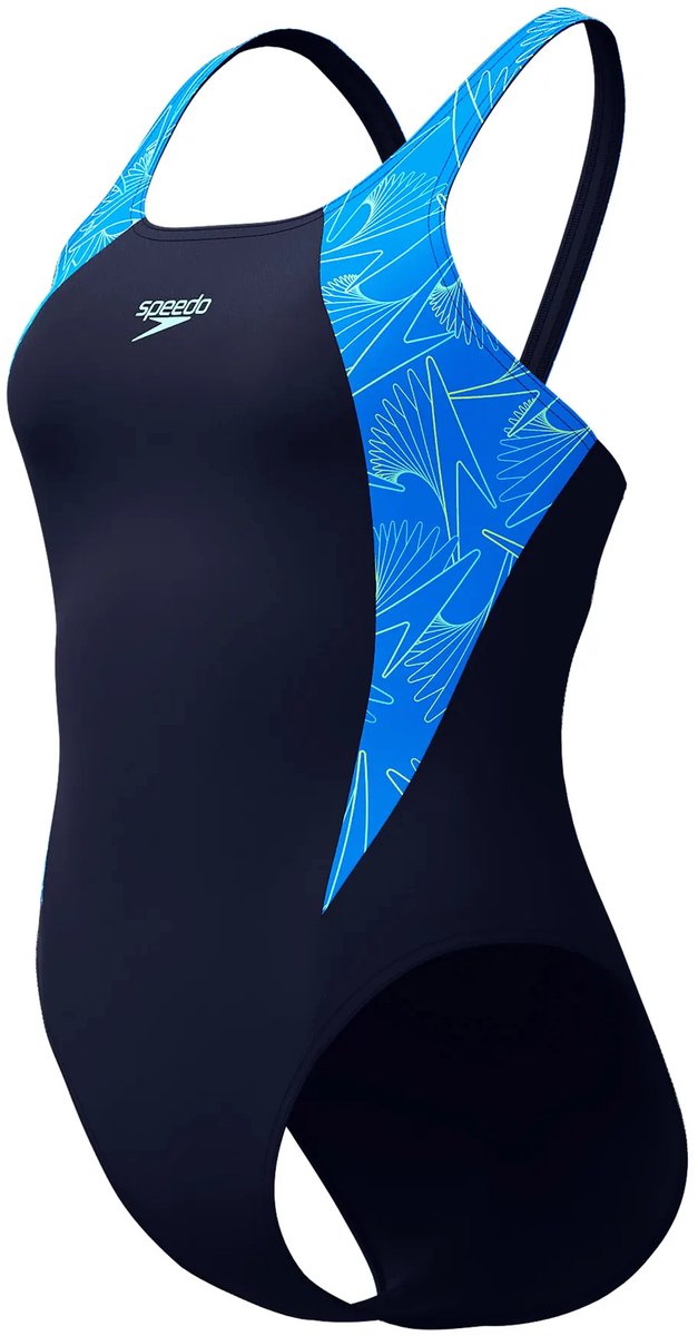 Costume da bagno sportivo da donna Speedo Hyperboom Splice Muscleback - blu navy