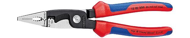 Knipex elektro-installatietang 13 82 200 (rood blauw, slank ontwerp, geschroefde verbinding)