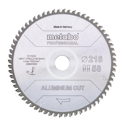 Accessori Metabo lama per sega circolare | taglio alluminio prof | 254x30 mm | z72 fz tz 5° neg - 628447000