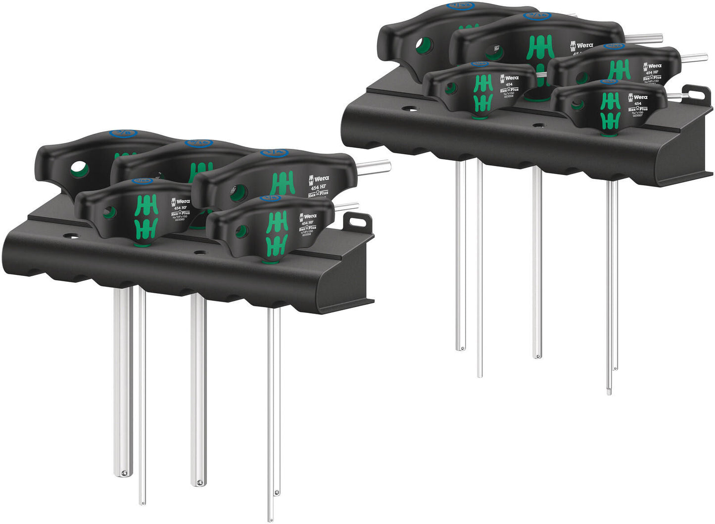 Wera 454 10 hf set imperial 1 stiftsleutelset t-greep hex-plus (zwart groen, met vasthoudfunctie, duims, 10-delig)