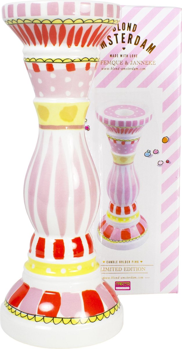 Cumpleaños rubio de Amsterdam: candelabro rosa