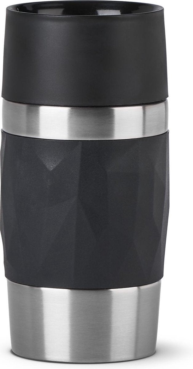 Tazza da viaggio Tefal compact n2160110 - bottiglia thermos - 300 ml - nera - a tenuta stagna - adatta per bevande calde e fredde