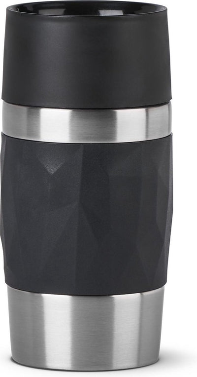 Tefal compact n2160110 travel mug - thermos bottle - 300 ml - black - leak-proof - suitable for hot and cold drinks