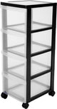 Cassettiera design Iris - 4 cassetti profondi - plastica - nero trasparente