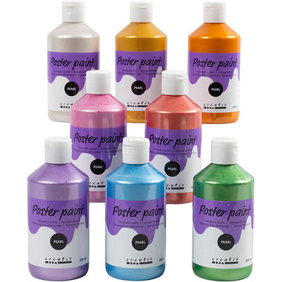 Creativ company pintura al temple nácar, varios colores, 8x300 ml 1 caja