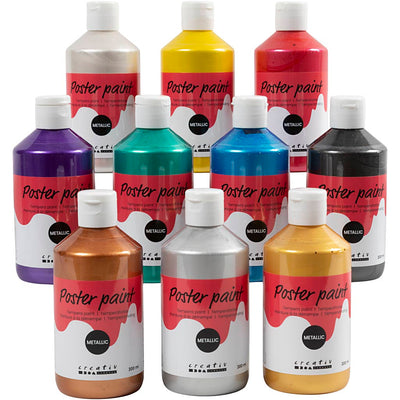 Creativ company pintura al temple metalizada, varios colores, 10x300 ml 1 caja