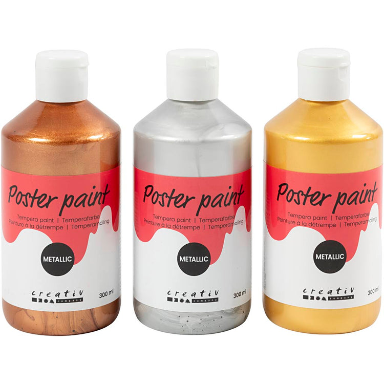 Tempera metallizzata Creative Company, vari colori, 3x300 ml 1 scatola