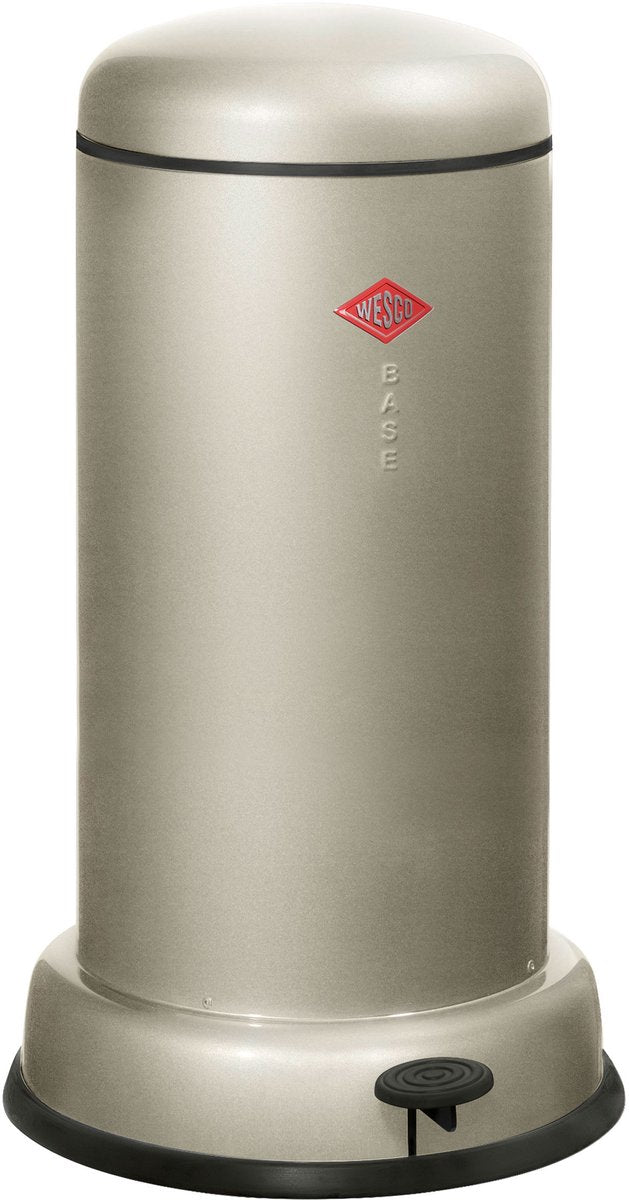 Wesco baseboy prullenbak met soft close | 20 liter | metaal - nieuwzilver | pedaalemmer