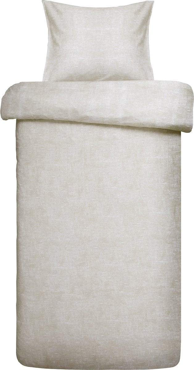 Funda nórdica Damai ebba - algodón orgánico - 140x200 220 cm - beige + 1 funda de almohada 60x70